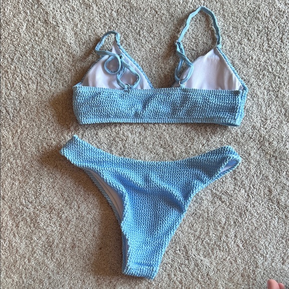 Blue Textured Bikini Set - Picture 2 of 4